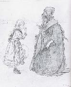 Carl Larsson, Girl-s School in Grandma-s Day